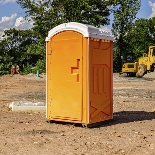 how often are the porta potties cleaned and serviced during a rental period in Rufe OK